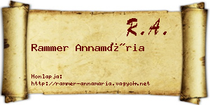 Rammer Annamária névjegykártya